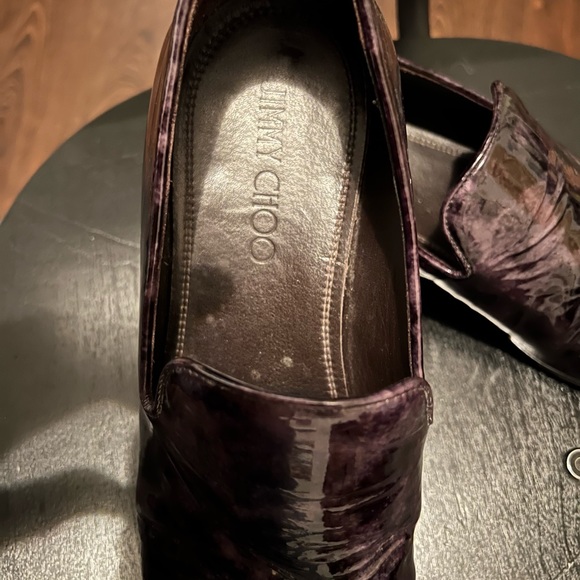 Men’s Jimmy Choo Black Etiquette patent leather in a black /light gray camo